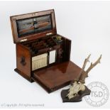 An Edwardian oak stationery box,