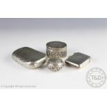 A collection of small silver, to include; a vesta case Chester 1919,