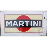 A Martini enamel advertising sign of large proportions, enamelled to the corner 'Email Belge T.P.