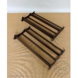 A pair of Ercol stained wood plate racks, 97cm x 50xm,