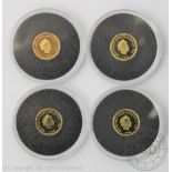Four Jubilee Mint 9ct gold 60th anniversary commemorative gold coins,