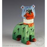 A 1920's Louis Wain cubist 'The Lucky Haw Haw Cat' model / spill vase,