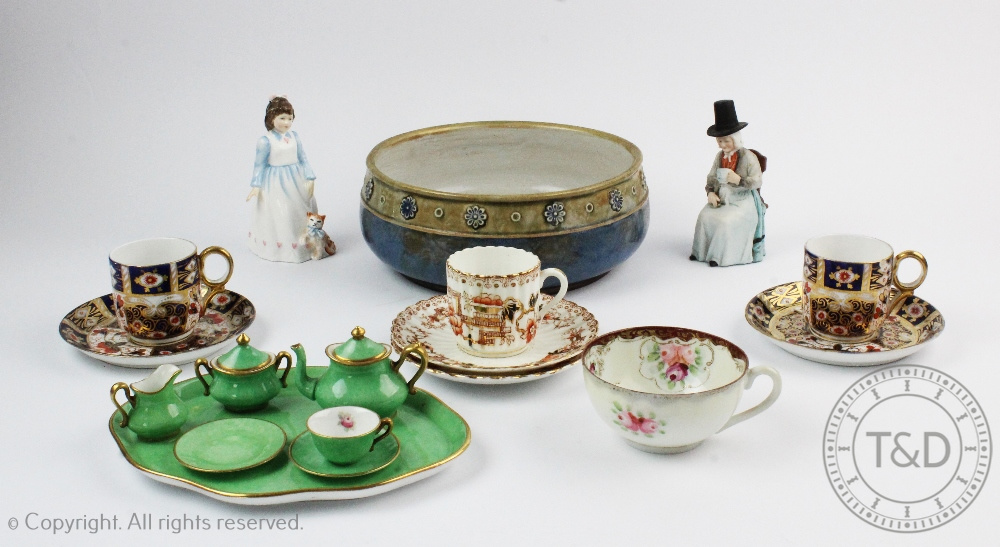 A selection of collectable ceramics to include a Crown Staffordshire miniature tea set,