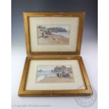 J W Clayton, Pair of watercolours, Views of Conwy Castle and harbour - north Wales, Signed,