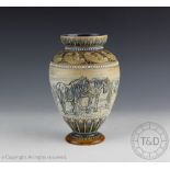 A Hannah Barlow for Doulton Lambeth vase,