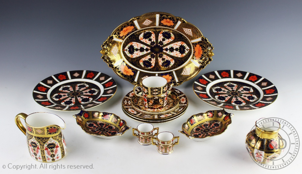 A selection of Royal Crown Derby Imari pattern wares to include; a 1128 centre bowl, 29.