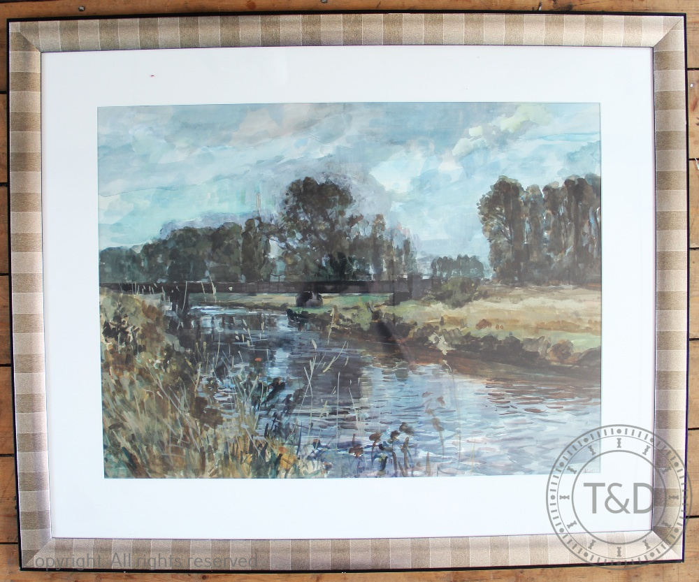 Roy Abell - Modern British (b 1931), Watercolour, Bridge over the river Tame, signed, - Image 2 of 4