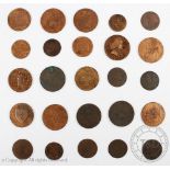 A collection of 18th century half penny and farthing tokens (25) (1 tray)