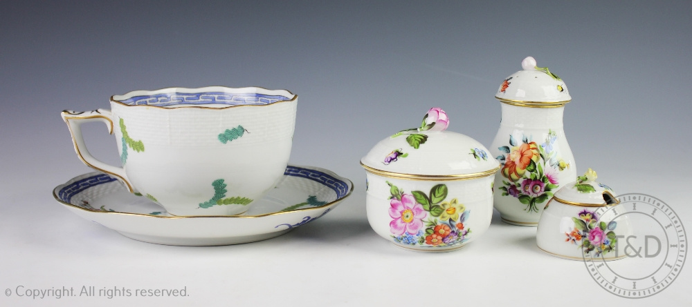 A selection of Herend porcelain, comprising; a breakfast cup and saucer,