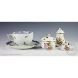 A selection of Herend porcelain, comprising; a breakfast cup and saucer,