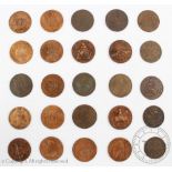 A collection of 18th century half penny tokens (25) (1 tray)