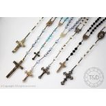 Seven sets of Rosary beads,