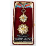 Order of the Star of Africa medal and breast badge, commander, awarded to W. E.