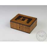 A 20th century Sorrento Ware rectangular box and cover, the cover decorated with dancers,