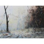 Alistair Kilburn (b 1936), Oil on board, winter landscape, signed, 45cm x 60cm,