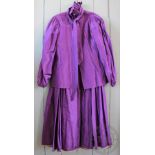 A Saint Laurent purple silk two piece garment comprising;