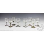 A set of six 19th century liqueur glasses,