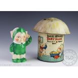 A Mabel Lucie Attwell fairy house biscuit and money box for William Crawford & Sons Ltd,