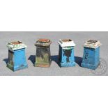 Four terracotta chimney pots, 50cm high,