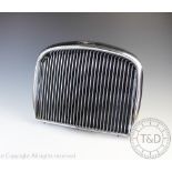 A Jaguar chrome radiator grill, believed from a 1963 Mk 10,