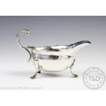 A George III silver sauce boat, William Skeen, London 1763,