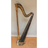 An early 19th century gilt wood and gesso harp by Sebastian Erard, in need of complete restoration,