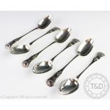 A set of six William IV Scottish silver Kings pattern spoons, J&W Mitchell, Glasgow 1836,