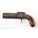 A mid 19th century Allens Patent percussion cap pepper box revolver, five shot,
