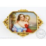 A miniature portrait set brooch early 19th century,