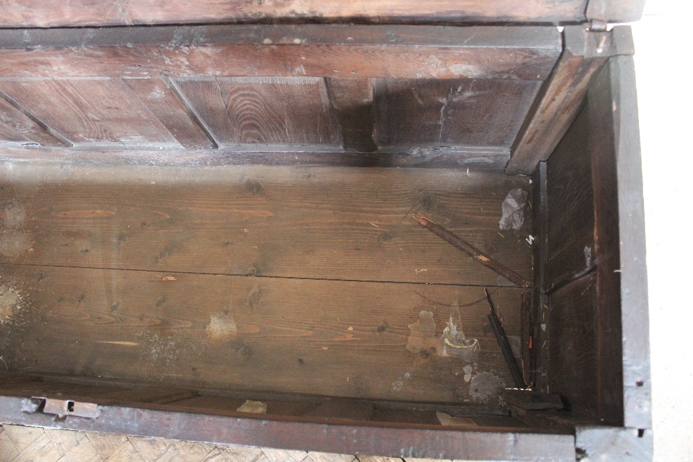 A late 17th century oak coffer, initialled and dated 'AD 66', - Image 12 of 13