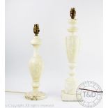 A 19th century style white marble lamp base,
