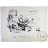 Herbert Samuel "Bert" Thomas (1883-1966), Five pen and ink cartoons on card,