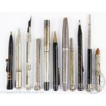 A Sheaffer sterling silver fountain pen, with other silver,