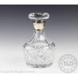 A silver mounted decanter and stopper, S J Rose & Son, Birmingham 1978,