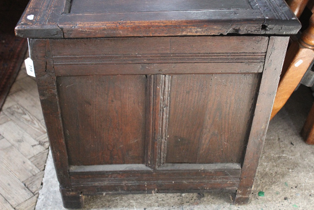 A late 17th century oak coffer, initialled and dated 'AD 66', - Image 6 of 13