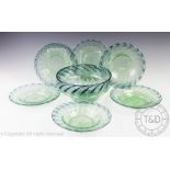 A Vasart seven piece dessert service, comprising a bowl and six plates,