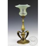 An Art Nouveau brass lamp base in the style of William Arthur Smith Benson,