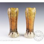 A pair of early 20th century continental glass vases in the manner of Daum Nancy,