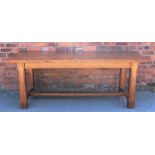 An 18th century style French provincial oak refectory type table,