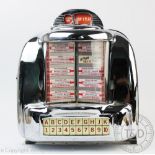 A pair of wall mounted diner juke boxes, of Seeburg type, 100 song selector,