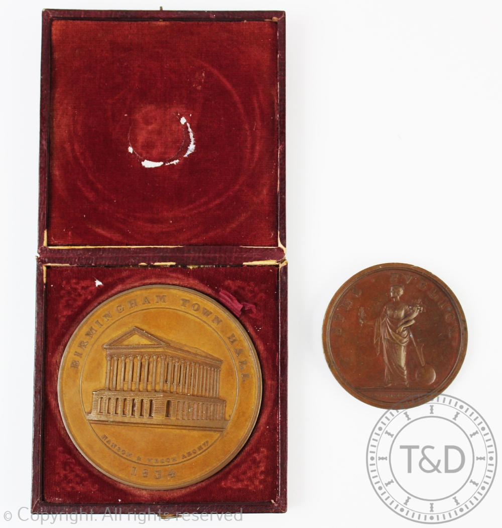 An early 19th century Princess Charlotte betrothal bronze medal,