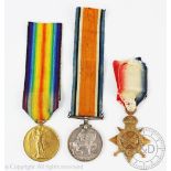 A World War I medal trio to 13112 Pte C T Massey 13-Hus, comprising 1914/15 Star,
