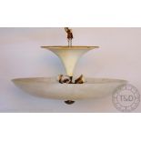 A French alabaster plafonnier / ceiling light,