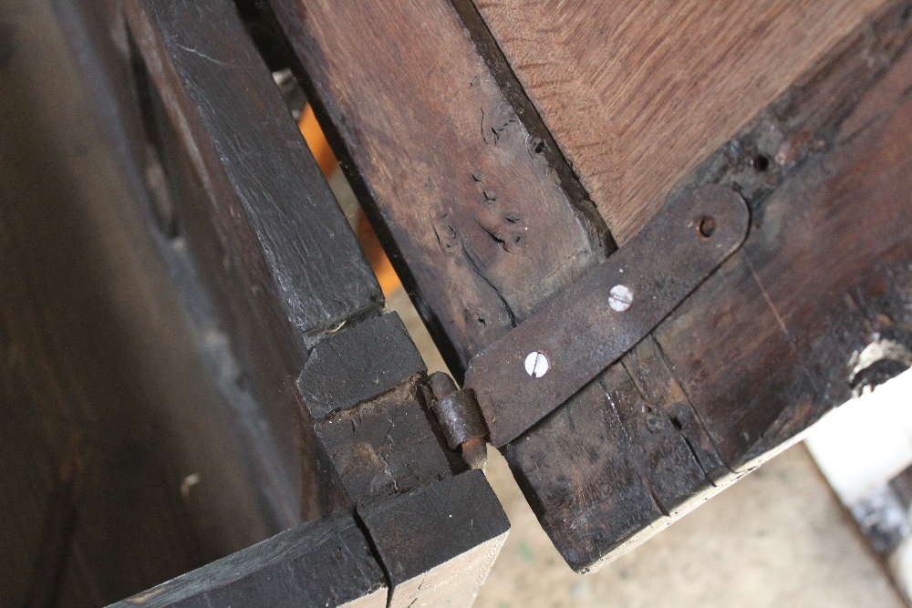 A late 17th century oak coffer, initialled and dated 'AD 66', - Image 13 of 13