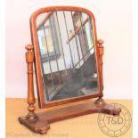 A Victorian mahogany dressing table mirror, 76cm H x 68cm W,