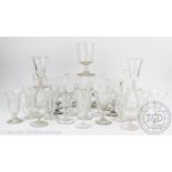 A collection of 19th century and later glass drinking glasses and roemers (44)