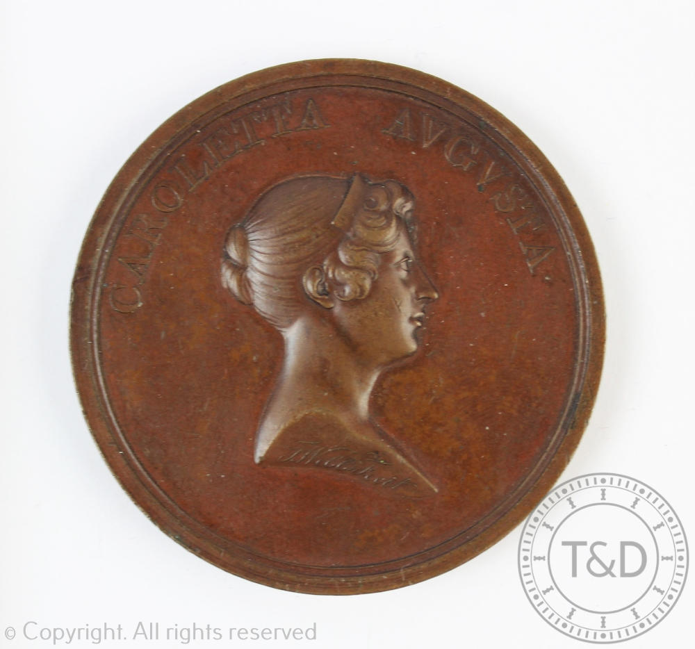 An early 19th century Princess Charlotte betrothal bronze medal, - Bild 5 aus 5