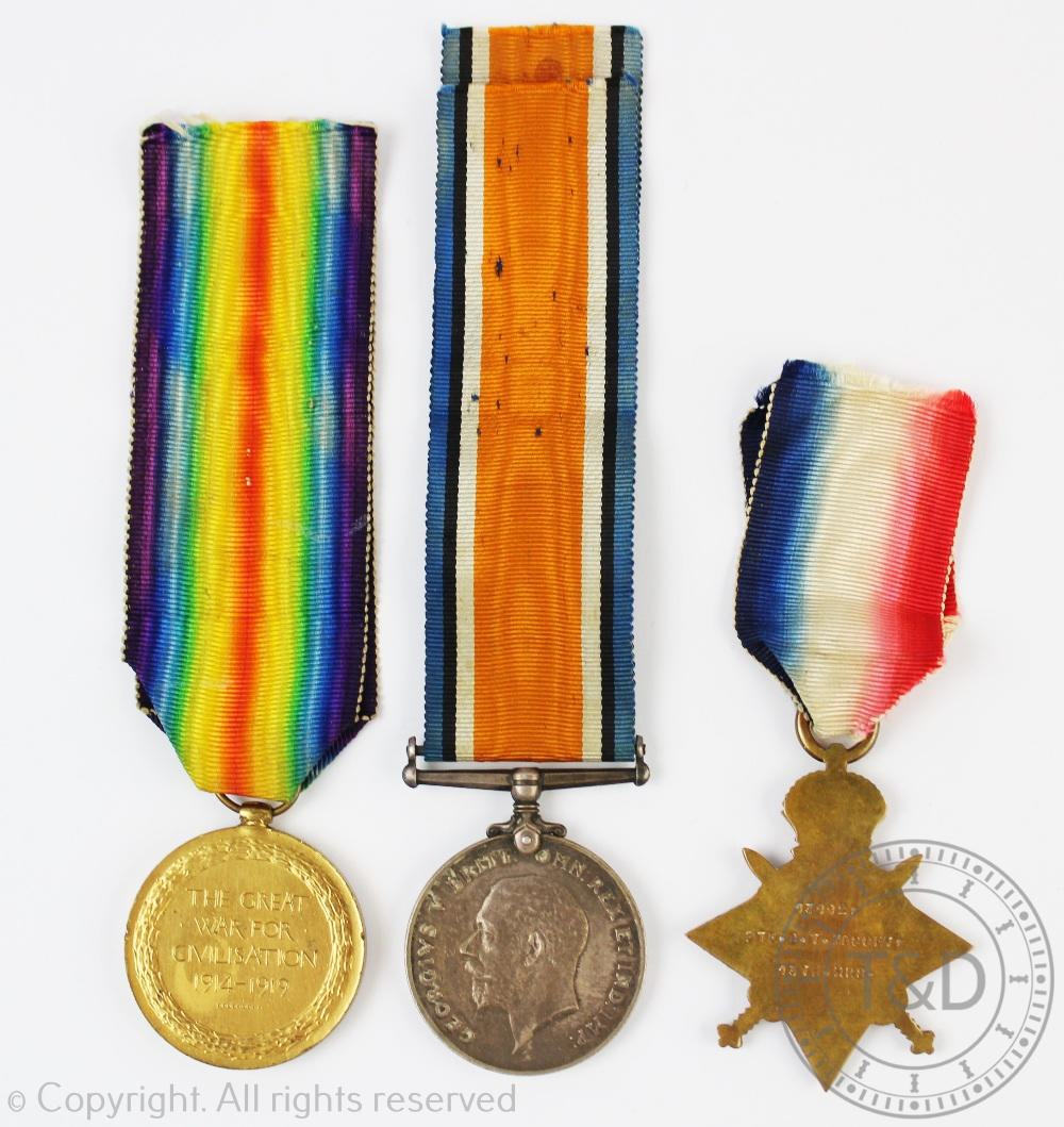 A World War I medal trio to 13112 Pte C T Massey 13-Hus, comprising 1914/15 Star, - Bild 5 aus 6