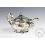 A George IV silver tea pot 'J.