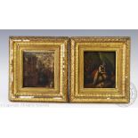 Continental School - late 19th century, Pair of oils on panel,